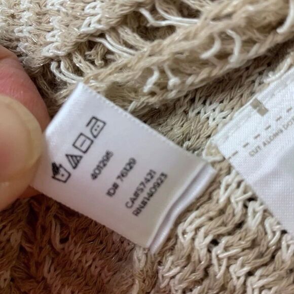 Loft Sweater Vest Womens Small Brown Crocheted Open Fringed‎ Boho Cottagecore - Picture 9 of 9